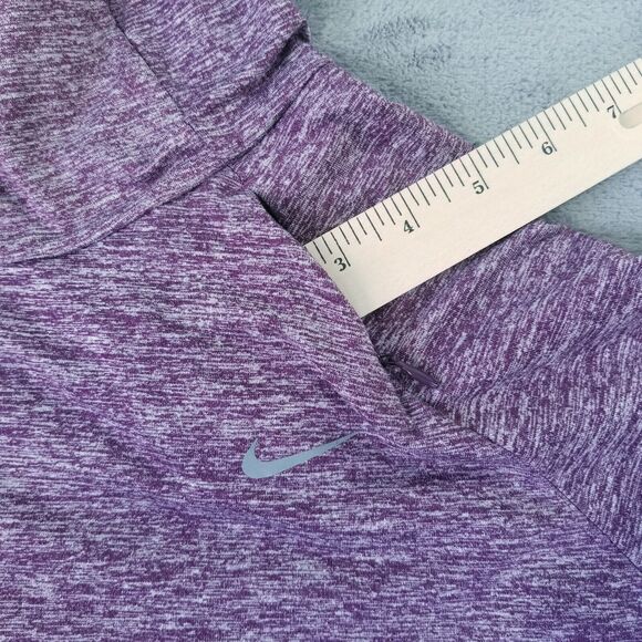 Nike Running Funnel Neck Hoodie Womens Burgundy XL Heathered Pockets Gym Sports - Picture 12 of 14